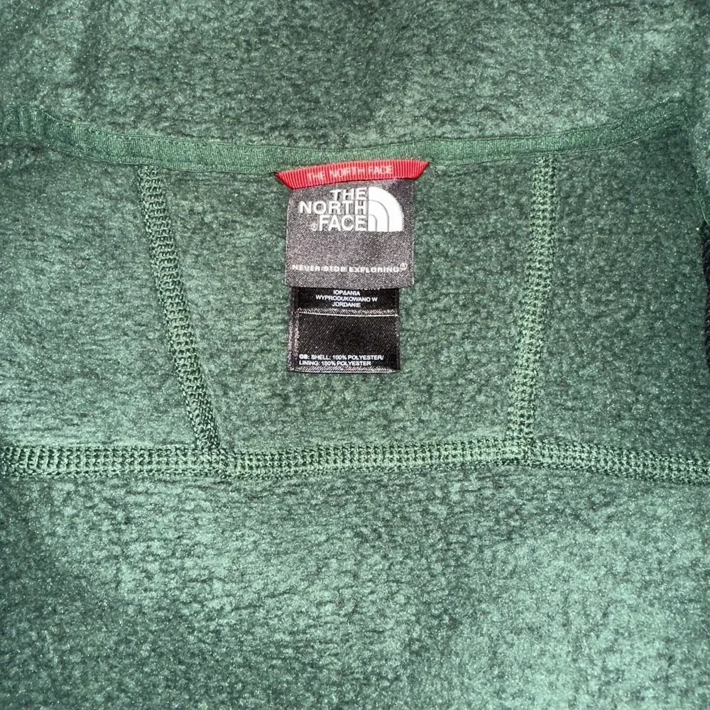 North Face Men's 1/4 Quarter‎ Zip Pullover Size M Fleece Logo Green